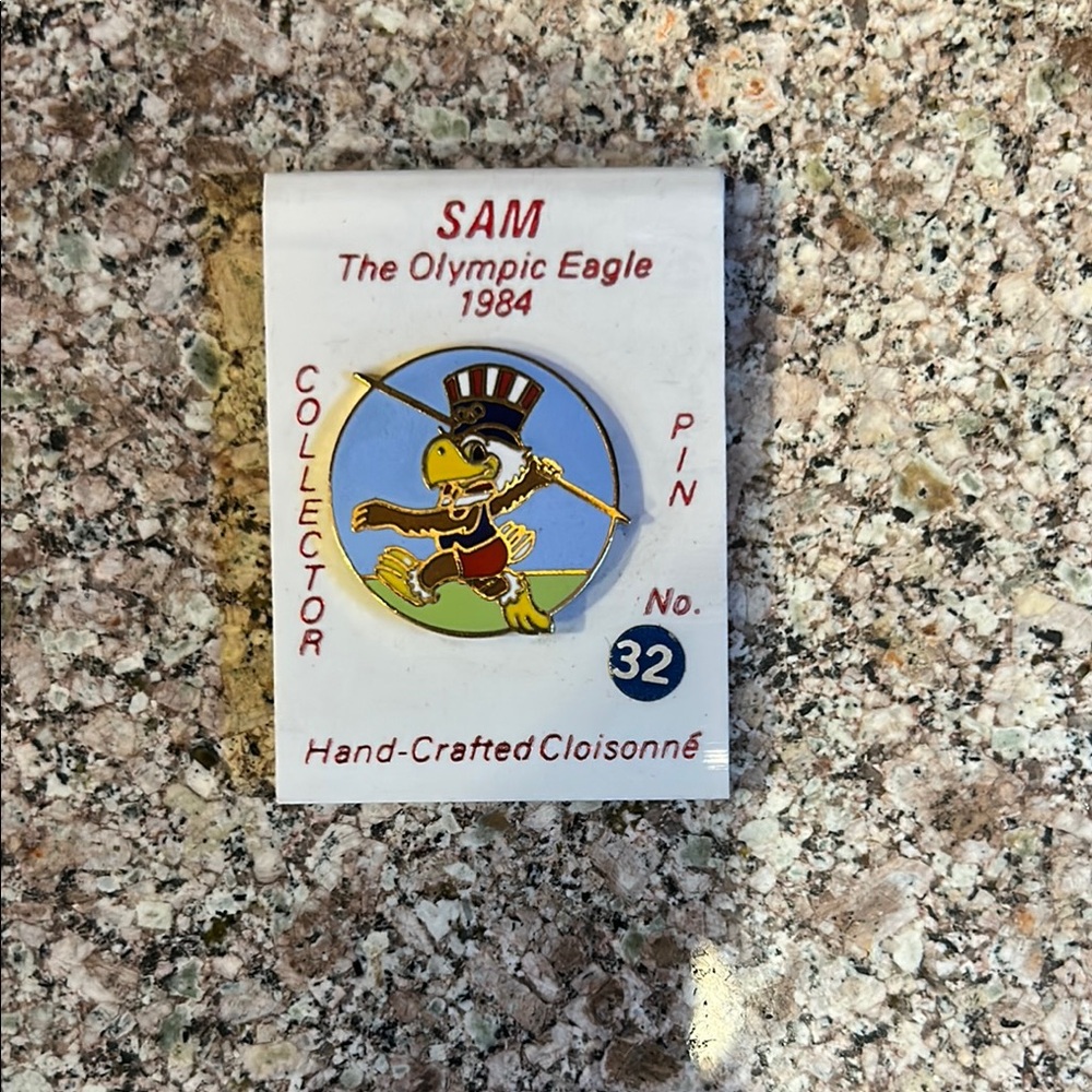 SAM Olympic Eagle 1984 Collector Pin - Blue and Red